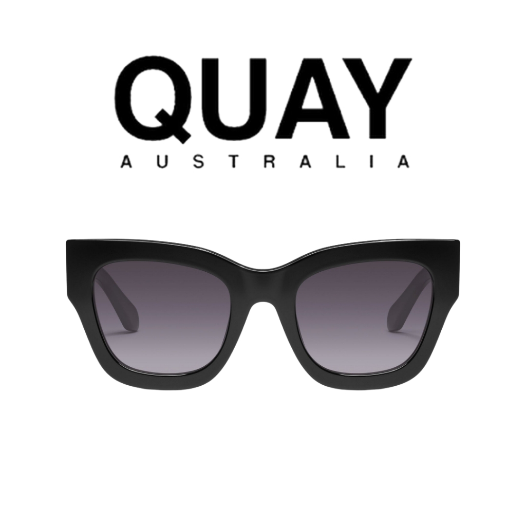 Quay Australia- By The Way Sunglasses- Black, Smoke